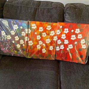 Abstract wall art/ flowers canvas print